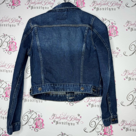 Lucky brand jacket jean coat denim button up logo buttons soft stretchy blue - Picture 2 of 10